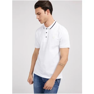 White Men's Polo T-Shirt Guess Lyle - Men