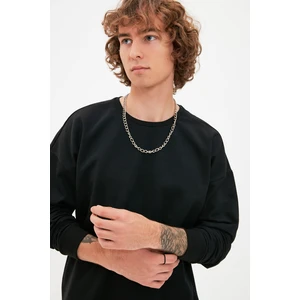 Trendyol Black Men's Printed Oversize Fit Sweatshirt