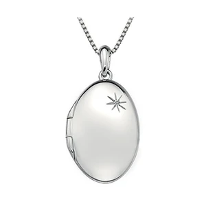 Hot Diamonds Strieborný náhrdelník Hot Diamonds Memoirs Oval Locket DP493 (retiazka, prívesok)