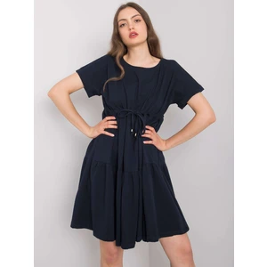 RUE PARIS Navy blue cotton dress