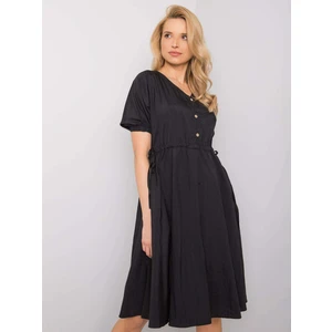 RUE PARIS Black flared dress