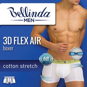 Bellinda Férfi Boxer 3D FLEX AIR BOXER - Sportolásra alkalmas 3D flex pamut férfi ökölvívók - szürke