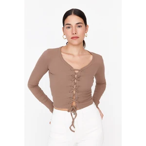 Trendyol Blouse - Brown - Slim fit