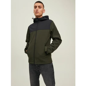 Khaki lehká bunda se zipem a s kapucí Jack & Jones Marvin - Pánské