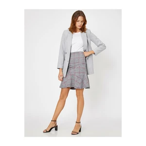 Koton Women's Plaid Asymmetrical Skirt