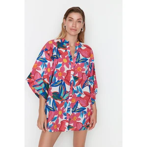 Trendyol Floral Patterned Shirt Beach Dress