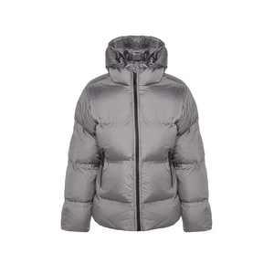 Trendyol Gray Premium Oversized Hoodie with Label Detail, Water-Repellent Inflatable Coat