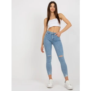 Women's blue jeans fitted fit