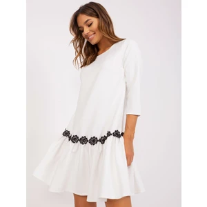 Ecru Extended Cocktail Dress with Lace