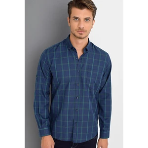 G673 DEWBERRY MENS SHIRT-PLAIN NAVY BLUE