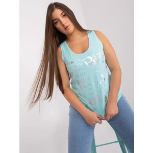 Top with mint print plus sizes