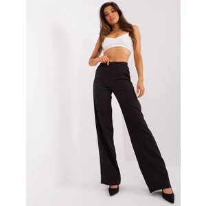 Black fabric trousers with wide legs