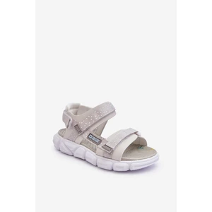 Children's Zipper Sandals Big Star White-Silver