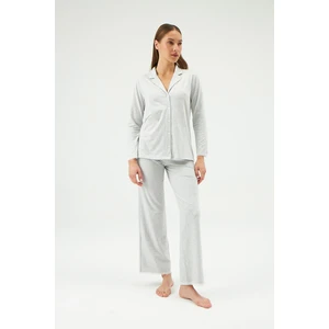 Dagi Pajama Top - Gray - Plain