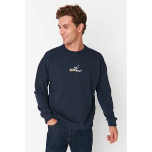 Trendyol Sweatshirt - Dark blue - Oversize