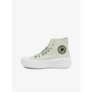 Light Grey Women's Ankle Sneakers on Converse Platform - Women