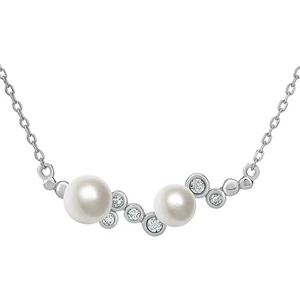 Silvego Strieborný perlový náhrdelník ILUMIA JJJN0972