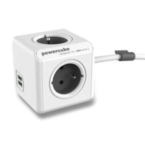 POWERCUBE EXTENDED USB 4 zásuvky, přívod 3m šedá