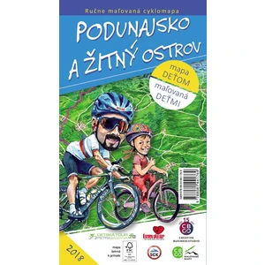 Ručne maľovaná cyklomapa Podunajsko a Žitný ostrov