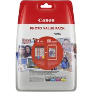 Canon originálna cartridge 0332C005, cmyk, CLI-571XL C/M/Y/BK + 50x PP-201, Canon Pixma MG6850,MG6851,MG6852,MG6853,MG7750, MG5750