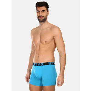 Men's boxers Styx long sports rubber light blue