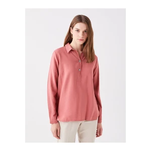 LC Waikiki Shirt Collar Plain Long Sleeve Women's Blouse