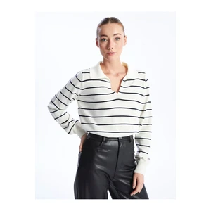 LC Waikiki Polo Neck Striped Long Sleeve Women's Knitwear Sweater