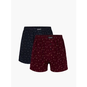 Pánské volné boxerky ATLANTIC 2Pack - tmavě modré/vínové