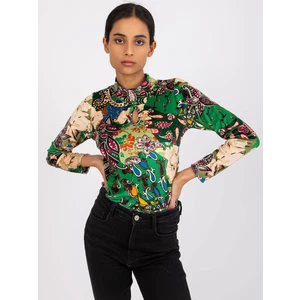 Green patterned blouse from Welur Bologna