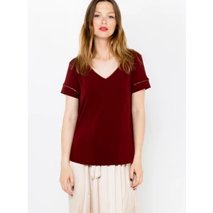 Burgundy T-shirt CAMAIEU - Women