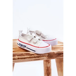 Kids fabric sneakers with Velcro BIG STAR KK374085 White