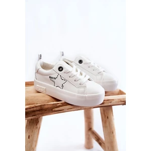 Kids Sport Shoes Lace-up Big Star KK374222 White