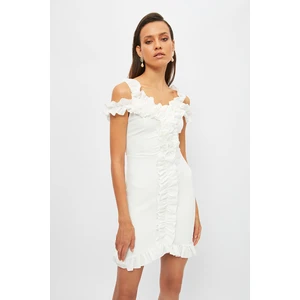 Trendyol Ecru Neck Detailed Dress