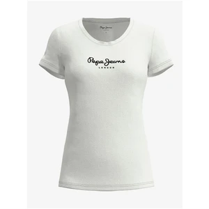 White Women's T-Shirt Pepe Jeans New Virginia - Women