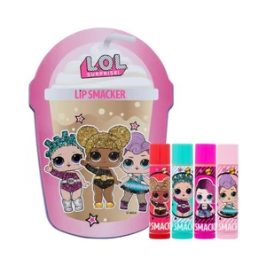 Lip Smacker LOL Surprise! Vanilla Frappe dárková kazeta balzám na rty 4 x 4 g + plechová krabička pro děti