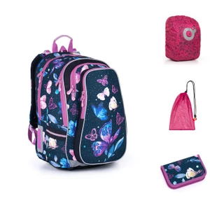 Školní batoh s motýlky Topgal LYNN 21007 G,Školní batoh s motýlky Topgal LYNN 21007 G