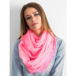 Scarf with shiny, fluo pink thread