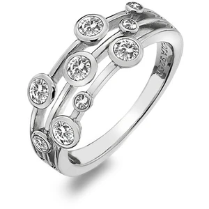 Hot Diamonds Luxusní stříbrný prsten s topazy a diamantem Willow DR207 60 mm