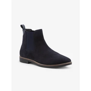 Ombre Men's leather boots - navy blue