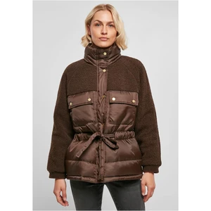 Dámská bunda Sherpa Mix Puffer Jacket hnědá