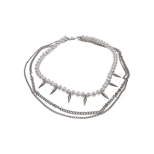 Meridian Pearl Layering Necklace - Silver Color