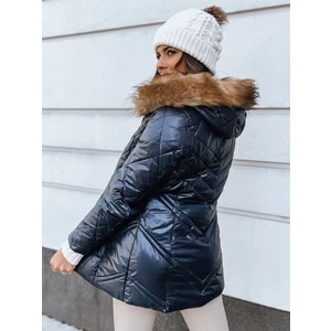 Women's quilted winter jacket SOLARIS dark blue Dstreet