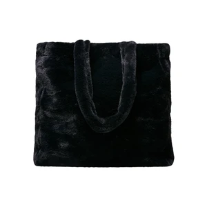 Faux fur bag black