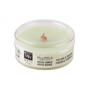 WoodWick Aromatická malá sviečka s dreveným knôtom Fig Leaf & Tuberose 31 g