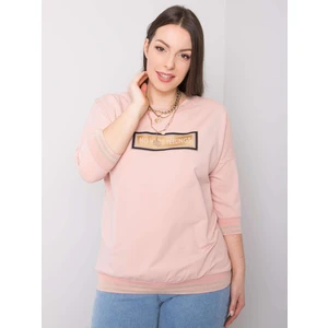 Dusty pink cotton plus size sweatshirt