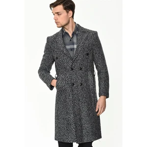 PLT8382 DEWBERRY MEN's COAT-PATTERNED LACİVERT