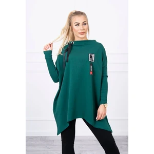 Oversize sweatshirt with asymmetrical sides green