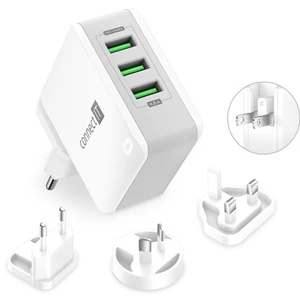 Nabíjací adaptér Connect IT CWC-3310-WH, 3xUSB-A, 24W, biely