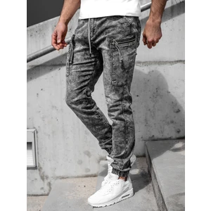 Blugi joggers cargo negri Bolf T354