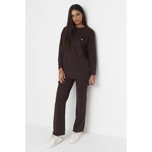 Trendyol Sweatsuit Set - Brown - Relaxed fit